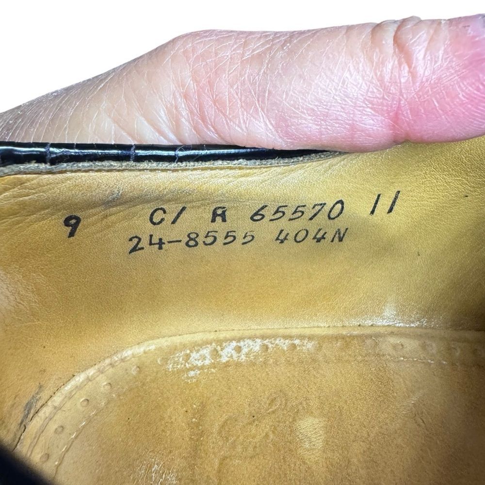 Johnston & Murphy Mens Black Crown Aristocraft Wingtip Oxford Leather Shoes Sz 9 - Picture 7 of 7